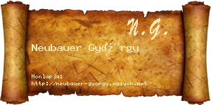 Neubauer György névjegykártya